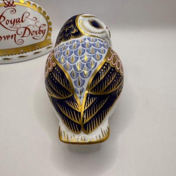 Royal Crown Derby Owl Bone China Paperweight Figurine. Silver Stopper. - Picture 5 of 8